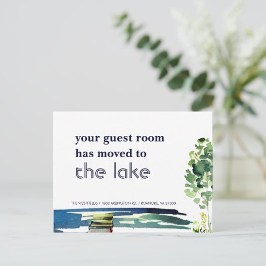 ブルーレイクユアゲストルームが新しいホームを移動 案内ポストカード (スタンド正面)