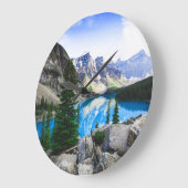 ブルーレイクロッキーマウンテンパインフォレスト ラージ壁時計 (傾斜)