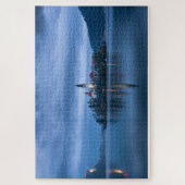 ブルーレイク(スロベニア)の青い時間の写真の風景 ジグソーパズル (縦)