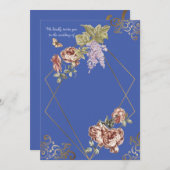 ブルーレイフローラ結婚式招待状カード 招待状 (正面/裏面)