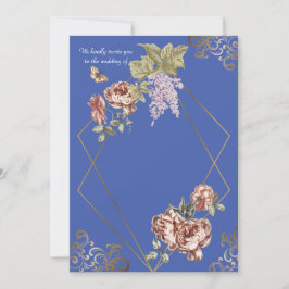 ブルーレイフローラ結婚式招待状カード 招待状