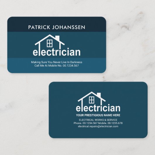 ブルーレイヤーズクリエイティブ電気技師ホーム 名刺 (正面/裏面)