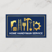 ブルーレイヤ金ゴールドフレーム建物 名刺 (正面)