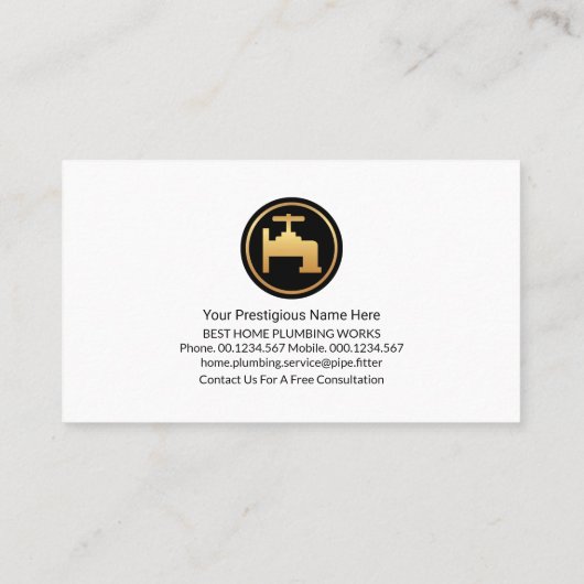 ブルーレイヤ金ゴールドラインホーム給排水衛生設備 名刺 (裏面)