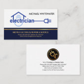 ブルーレイヤ金ゴールドラインホーム電気配線 名刺 (正面/裏面)