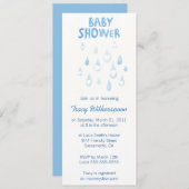 ブルーレインドロップベビーシャワー招待状 招待状 (正面/裏面)