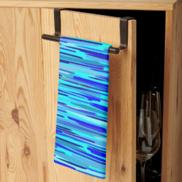 ブルーレインドロップ抽象芸術 キッチンタオル