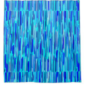 ブルーレインドロップ抽象芸術 シャワーカーテン (正面)