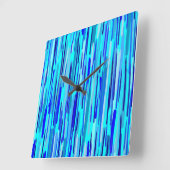 ブルーレインドロップ抽象芸術 スクエア壁時計 (傾斜)