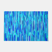 ブルーレインドロップ抽象芸術 ドアマット (正面)