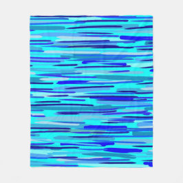 ブルーレインドロップ抽象芸術 フリースブランケット