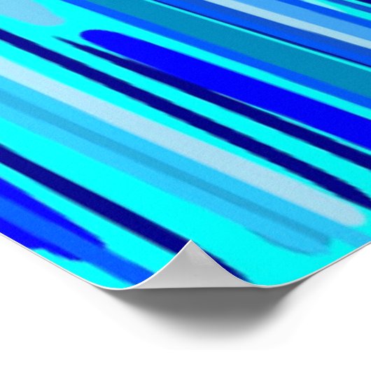 ブルーレインドロップ抽象芸術 ポスター (角)