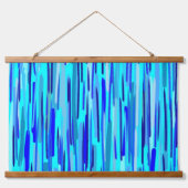 ブルーレインドロップ抽象芸術 吊り下げ型タペストリー (正面)