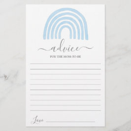 ブルーレインボーアドバイスのためのmom To Be Card