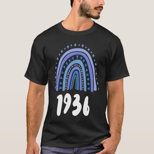 ブルーレインボーイヤー誕生1936誕生日 Tシャツ (正面)