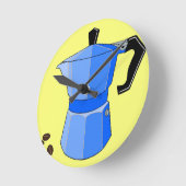 ブルーレインボーエスプレッソ ラウンド壁時計 (傾斜)