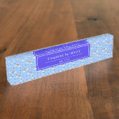 ブルーレインボースカイパーソナライズされた デスクネームプレート (側面)