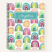 ブルーレインボーズ&サンズパターンキッズ新学期 ノートブック (正面)