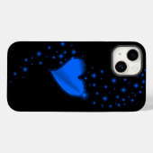 ブルーレインボーハート（星付きブラック） Case-Mate iPhoneケース (裏面 (横))