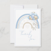ブルーレインボーバニーラビットベビーシャワー サンキューカード (正面)