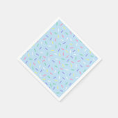 ブルーレインボーフラッシング紙吹雪おもしろいカラフル スタンダードカクテルナプキン (角)