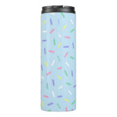 ブルーレインボーフラッシング紙吹雪おもしろいカラフル タンブラー (裏面)