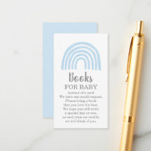 ブルーレインボーブックベビーエンクロージャカード