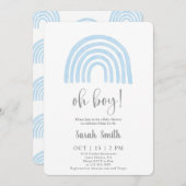 ブルーレインボーベビーシャワーボーイ招待状 招待状 (正面/裏面)