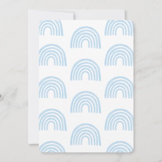 ブルーレインボーベビーシャワーボーイ招待状 招待状 (裏面)