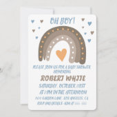 ブルーレインボーベビーシャワーボーイ 招待状 (正面)