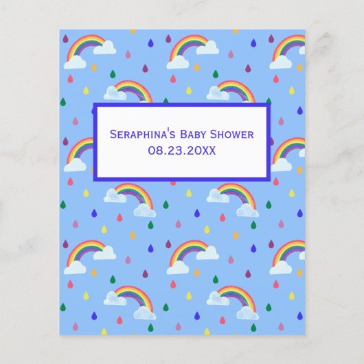 ブルーレインボーベビーシャワー予測とアドバイス (裏面)