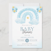 ブルーレインボーベビーシャワー招待状 招待状 (正面)