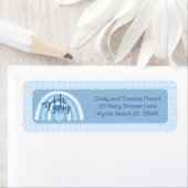 ブルーレインボーベビーシャワー ラベル (インサイチュ)