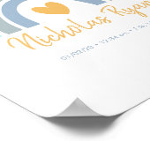 ブルーレインボーベビーパーソナライズされた誕生統計ポスター ポスター (角)