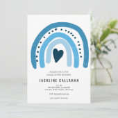 ブルーレインボーベビー男の赤ちゃんシャワー 招待状 (スタンド正面)