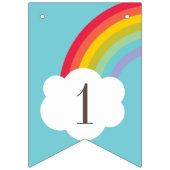 ブルーレインボーベビー1stバースデーフォト バンティングフラッグ (第1の旗)