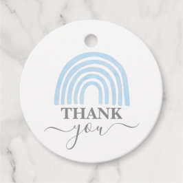 ブルーレインボーボーイベビーシャワーメッセージカード フェイバータグ