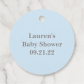 ブルーレインボーボーイベビーシャワーメッセージカード フェイバータグ (裏面)