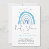 ブルーレインボーボーイベビーシャワー 招待状 (正面)