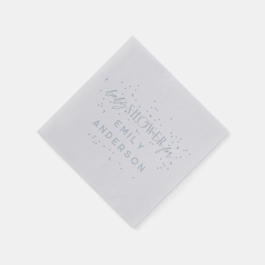 ブルーレインボーモダンとスターブルーベビーシャワー スタンダードカクテルナプキン (角)