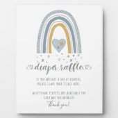 ブルーレインボーモダンハートスターおむつラッフルサイン フォトプラーク (正面)