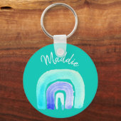 ブルーレインボーラブウォーターカラー キーホルダー (正面)