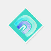 ブルーレインボーラブウォーターカラー スタンダードカクテルナプキン (角)