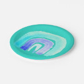 ブルーレインボーラブウォーターカラー ペーパープレート (アングル)