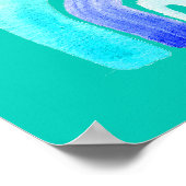 ブルーレインボーラブウォーターカラー ポスター (角)