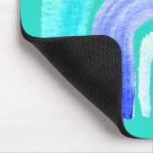 ブルーレインボーラブウォーターカラー マウスパッド (コーナー)