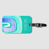 ブルーレインボーラブウォーターカラー ラゲッジタグ (正面横)