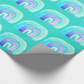 ブルーレインボーラブウォーターカラー ラッピングペーパー (角)