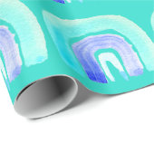 ブルーレインボーラブウォーターカラー ラッピングペーパー (ロールコーナー)