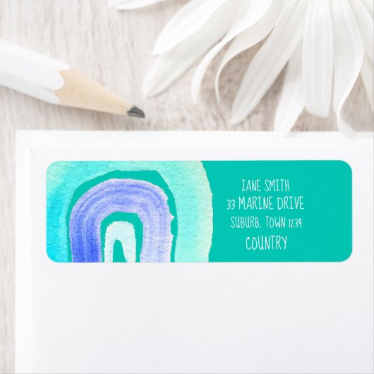 ブルーレインボーラブウォーターカラー ラベル (インサイチュ)